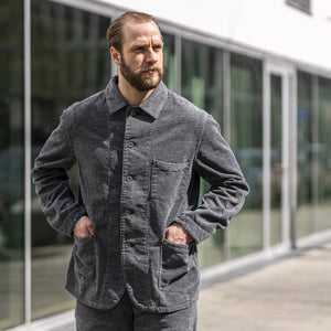 Stevenson Overall Co. HogHead Heathered Corduroy Railway Jacket - Charcoal