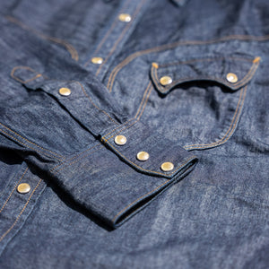 Stevenson Overall Co. 7oz Cody Western Denim Shirt – Indigo / Store Exclusive Buttons