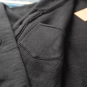 Strike Gold 20oz Loopwheeled Sweat Cardigan Black detail inside pocket