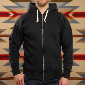 Strike Gold 20oz Loopwheeled Zip Hoodie Black worn front