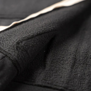Strike Gold 20oz Loopwheeled Zip Hoodie Black close up fabric inside