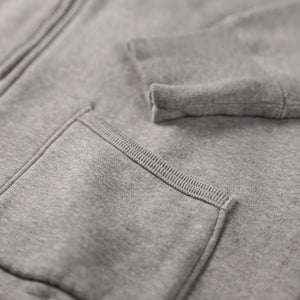 Strike Gold 20oz Loopwheeled Zip Hoodie Heather Gray detail pocket