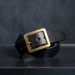 Strike Gold Heavy ‘Italian Bends’ Leather Belt – Black