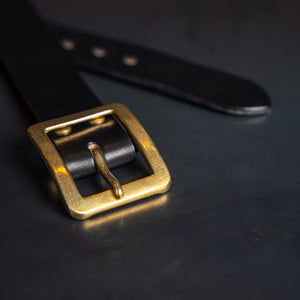 Strike Gold Heavy ‘Italian Bends’ Leather Belt – Black