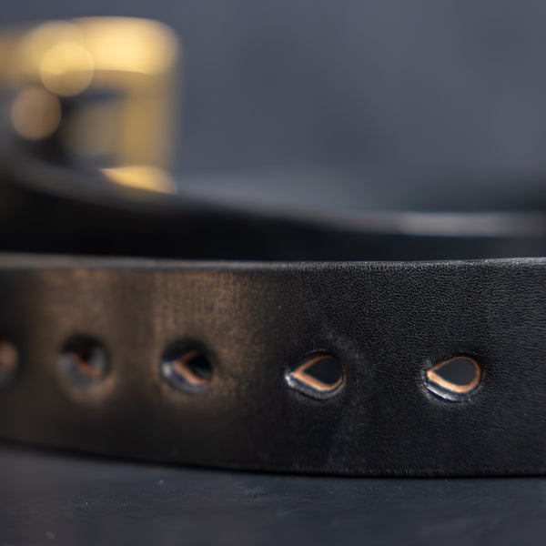 Strike Gold Heavy ‘Italian Bends’ Leather Belt – Black