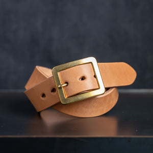 Strike Gold Heavy ‘Italian Bends’ Leather Belt – Natural