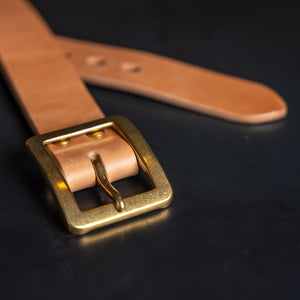 Strike Gold Heavy ‘Italian Bends’ Leather Belt – Natural