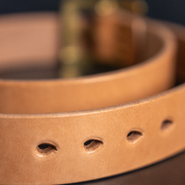 Strike Gold Heavy ‘Italian Bends’ Leather Belt – Natural