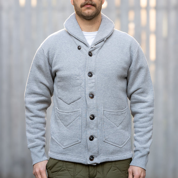 Strike Gold 12oz Loopwheeled Sweat Cardigan – Heather Gray