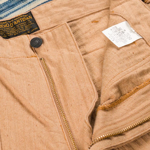 Studio D Artisan 1917 12oz Fox Cotton Baker Pants Natural Brown Regular Straight detail zip fly