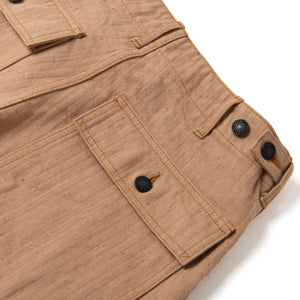Studio D Artisan 1917 12oz Fox Cotton Baker Pants Natural Brown Regular Straight close up back pocket