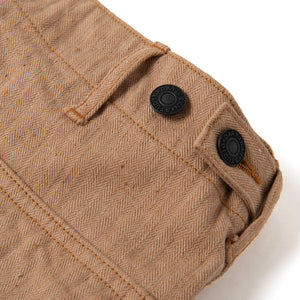Studio D Artisan 1917 12oz Fox Cotton Baker Pants Natural Brown Regular Straight close up side adjuster