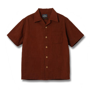 Studio D Artisan 5739  Amami Oshima Mud Dyed 13oz Cotton Linen Shirt Brown front flat