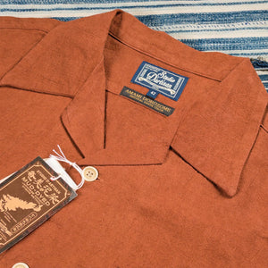 Studio D Artisan 5739 Mud Dyed 13oz Cotton Linen Shirt Brown detail collar