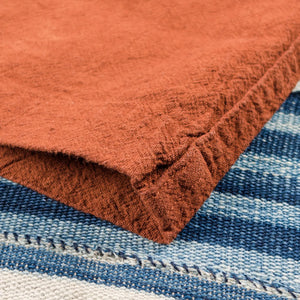 Studio D Artisan 5739 Mud Dyed 13oz Cotton Linen Shirt Brown detail hem