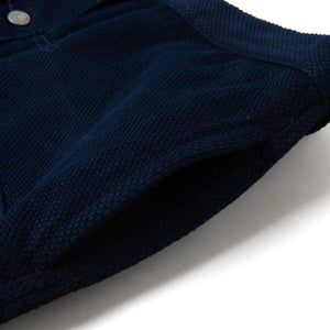 Studio D Artisan 4619 14oz Kasezome Sashiko Type 2 Selvedge Jacket Deep Indigo close up side pocket