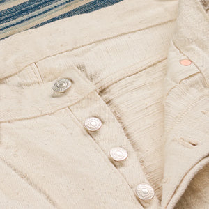 Studio D Artisan SD1001E 15oz GL3 Kinari Selvedge Jeans Ecru Regular Straight close up button fly