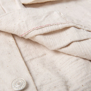 Studio D Artisan SD4101E 15oz GL3 Type 1 Selvedge Jacket Ecru close up selvedge id