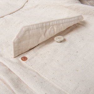 Studio D Artisan SD4101E 15oz GL3 Type 1 Selvedge Jacket Ecru close up front pocket