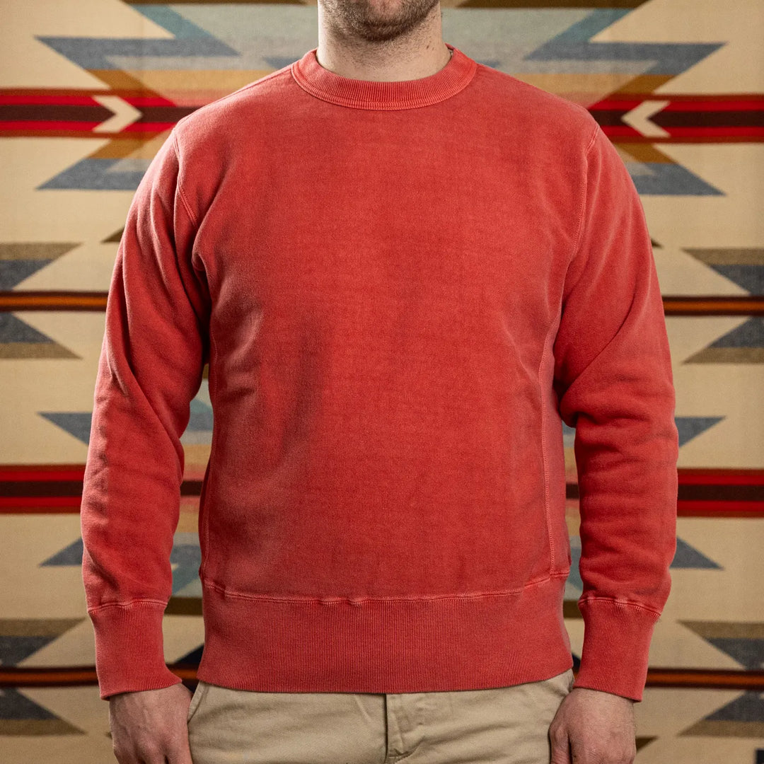 Studio D Artisan 8185 Bengala Dyed Loopwheeled Sweatshirt Red worn front