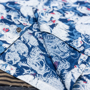 Studio D’Artisan SP-091 45th Anniversary ‘100 Pigs’ Aloha Shirt – Indigo Dyed