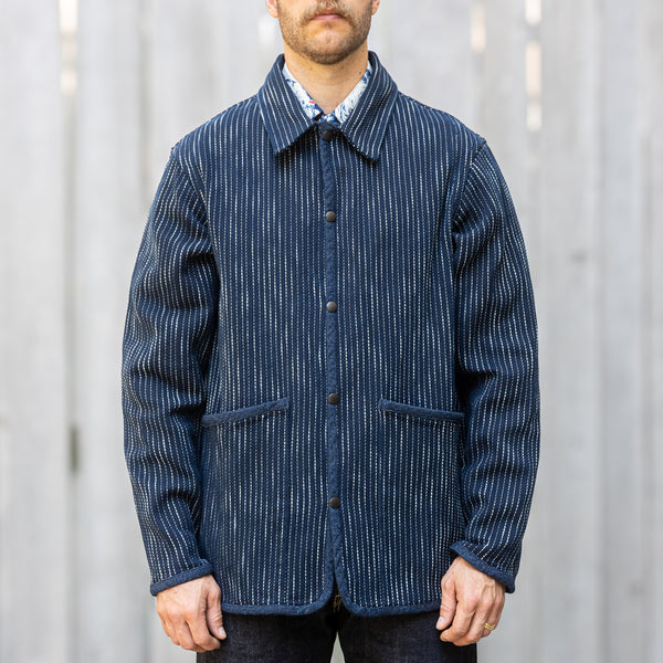 Studio D’Artisan 4587 13oz ‘Rain Kasuri’ Sashiko Jacket – Indigo Dyed