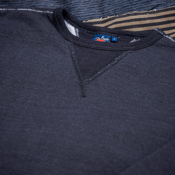 Studio D’Artisan Sinker Weave Sweatshirt – 8089 Black Indigo Rope Dyed