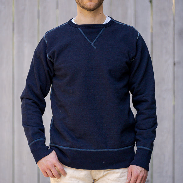 Studio D’Artisan Sinker Weave Sweatshirt – 8089 Indigo Rope Dyed