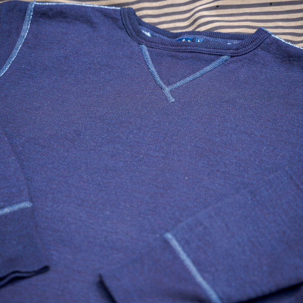 Studio D’Artisan Sinker Weave Sweatshirt – 8089 Indigo Rope Dyed