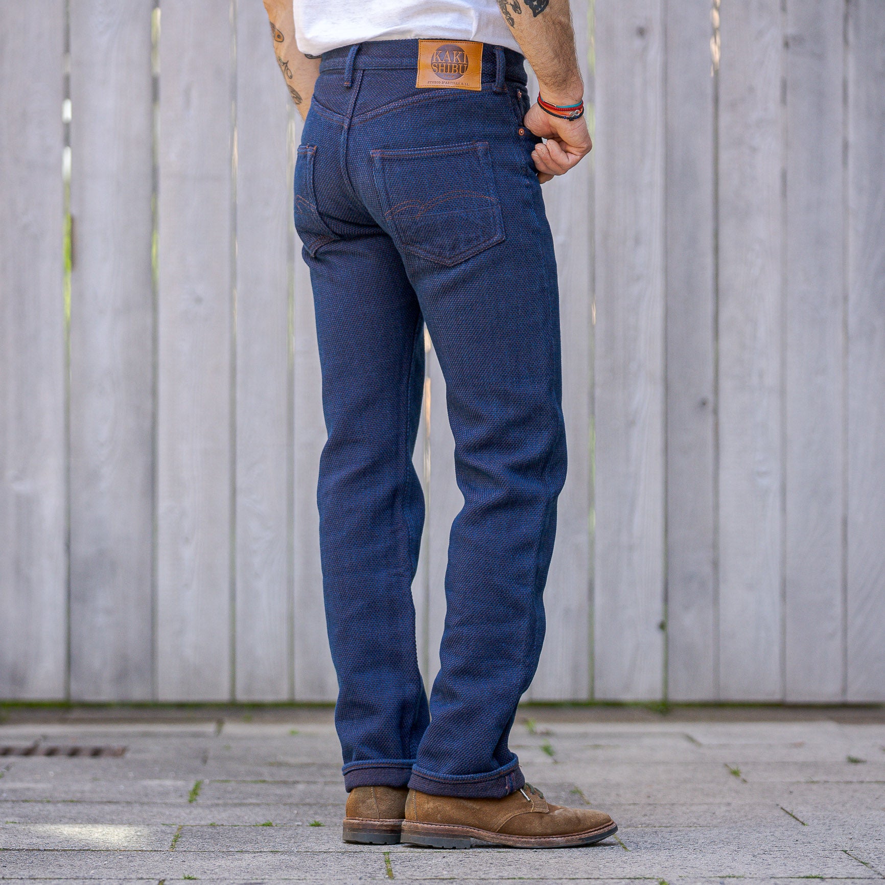 studio dartisan jeans sashiko kakishibu 1831 pants hose indigo persimmon sd selvedge 14oz statement statementstore munich b