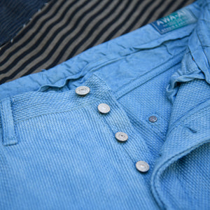 Studio D’Artisan 1880 ‘AWA-AI’ 12oz Selvedge Sashiko Trousers – Natural Indigo / Hand Dyed / Regular Tapered
