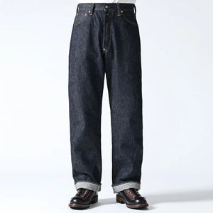 Sugar Cane 13oz Standard Denim 2025 Model Waist Overalls Wide Straight worn front