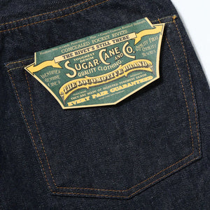 Sugar Cane 13oz Standard Denim 2025 Model Waist Overalls Wide Straight close up paper flasher
