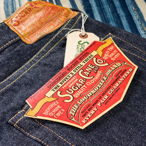 Sugar Cane 14oz 1947 Selvedge Denim Shorts Indigo Regular Straight close up label