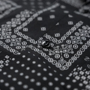 Sugar Cane Bandana Patchwork Camp Collar Shirt Black