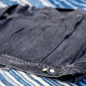 Sugar Cane 14,25oz 1953 Type II Black Denim Jacket – Hard Wash / Aged Model