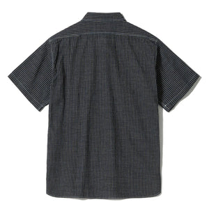 Sugar Cane Fiction Romance 5oz Check Work Shirt Indigo backside flat