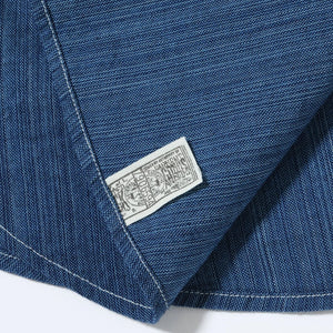 Sugar Cane Fiction Romance 5oz Selvedge Cambray Work Shirt - Indigo Dyed / Random Stripe
