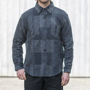 Sugar Cane Gradation Patch Work Flannel Shirt – Black