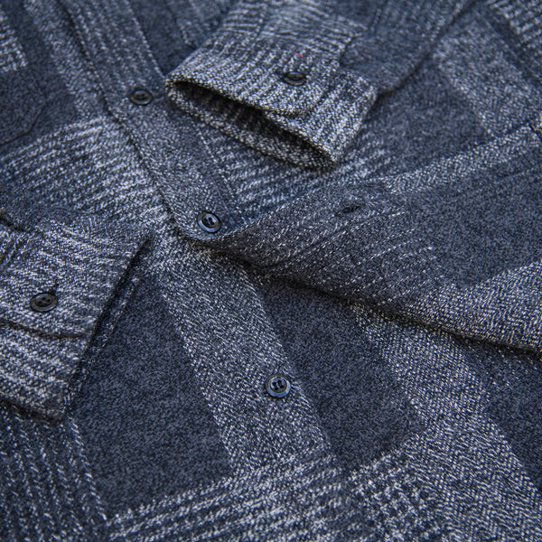 Sugar Cane Gradation Patch Work Flannel Shirt – Black