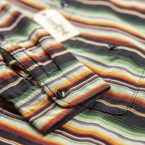 Sugar Cane Native American Sarape Striped Work Shirt Black