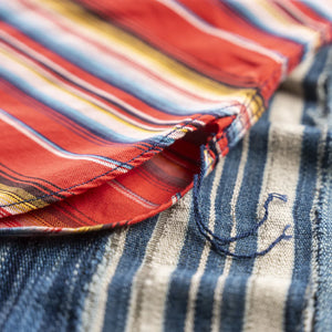 Sugar Cane Native American Sarape Striped Work Shirt Red