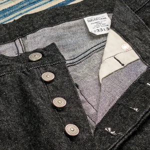 Sugar Cane 14oz Black Selvedge Jeans Black Regular Straight detail button fly