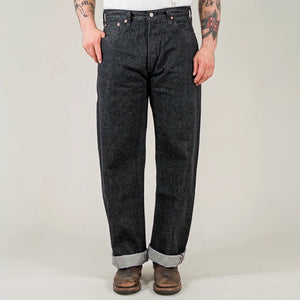 Sugar Cane 14oz Black Selvedge Jeans Black Regular Straight worn front