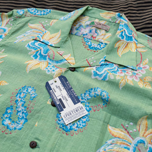 Sun Surf ‘Macintosh Ukulele’ Cotton x Linen Aloha Shirt – Green