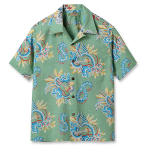 Sun Surf ‘Macintosh Ukulele’ Cotton x Linen Aloha Shirt – Green