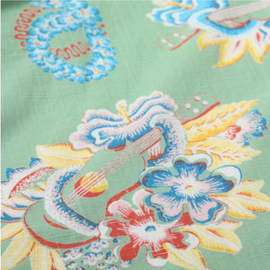 Sun Surf ‘Macintosh Ukulele’ Cotton x Linen Aloha Shirt – Green
