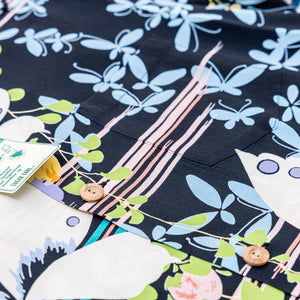 Sun Surf „Fluttering Beauty” Aloha Shirt – Black