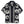 Sun Surf Oriental Border Rayon Hawaiian Shirt Black front flat