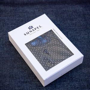 Sunspel Classic Woven Boxer Shorts – Navy Diamond Geometric Print